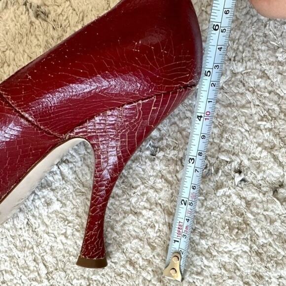 Miu Miu Cracked Effect Red Leather Pumps High Heels Size IT 40.5 / US 10.5 - Picture 13 of 15